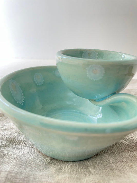 Turquoise with Crystals Olives Bowl