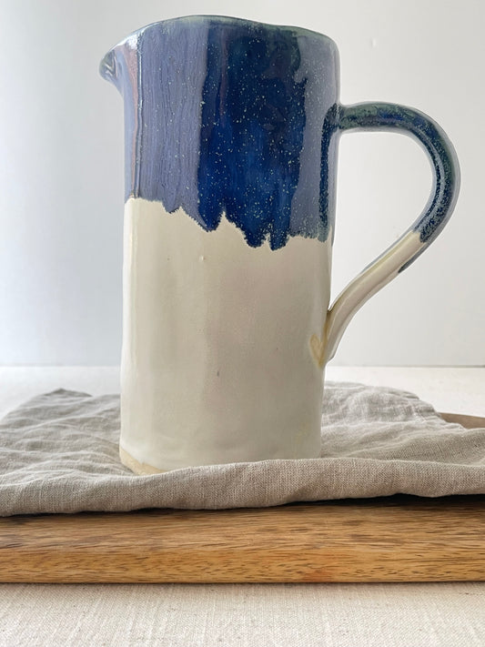 Sapphire and White Pitcher