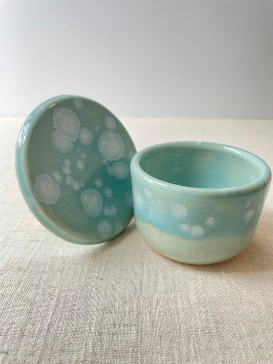 French Butter Bell, Turquoise with Crystals