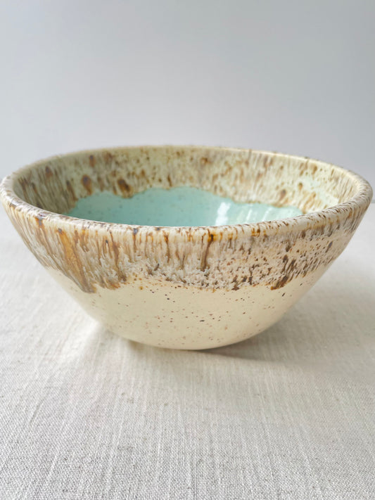 Blue and Birch Speckled Bowl