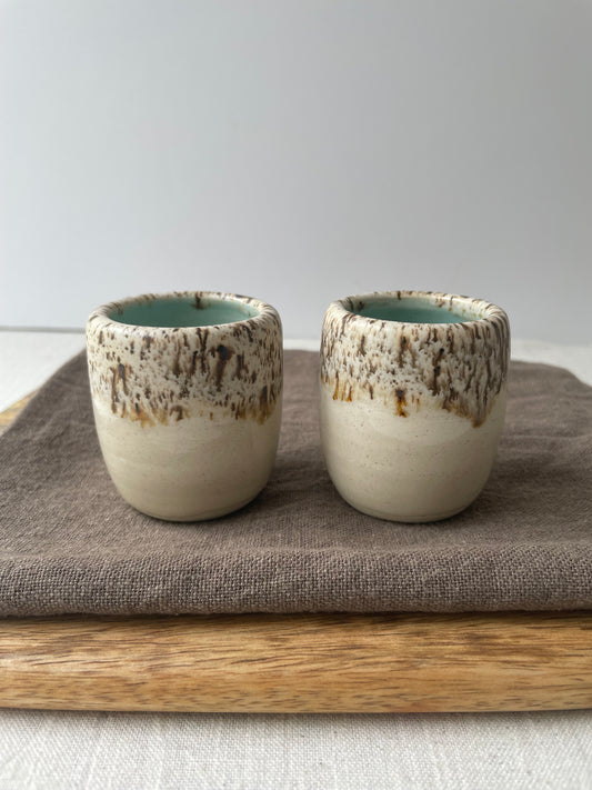 Blue and Birch Espresso Cups, Set of 2