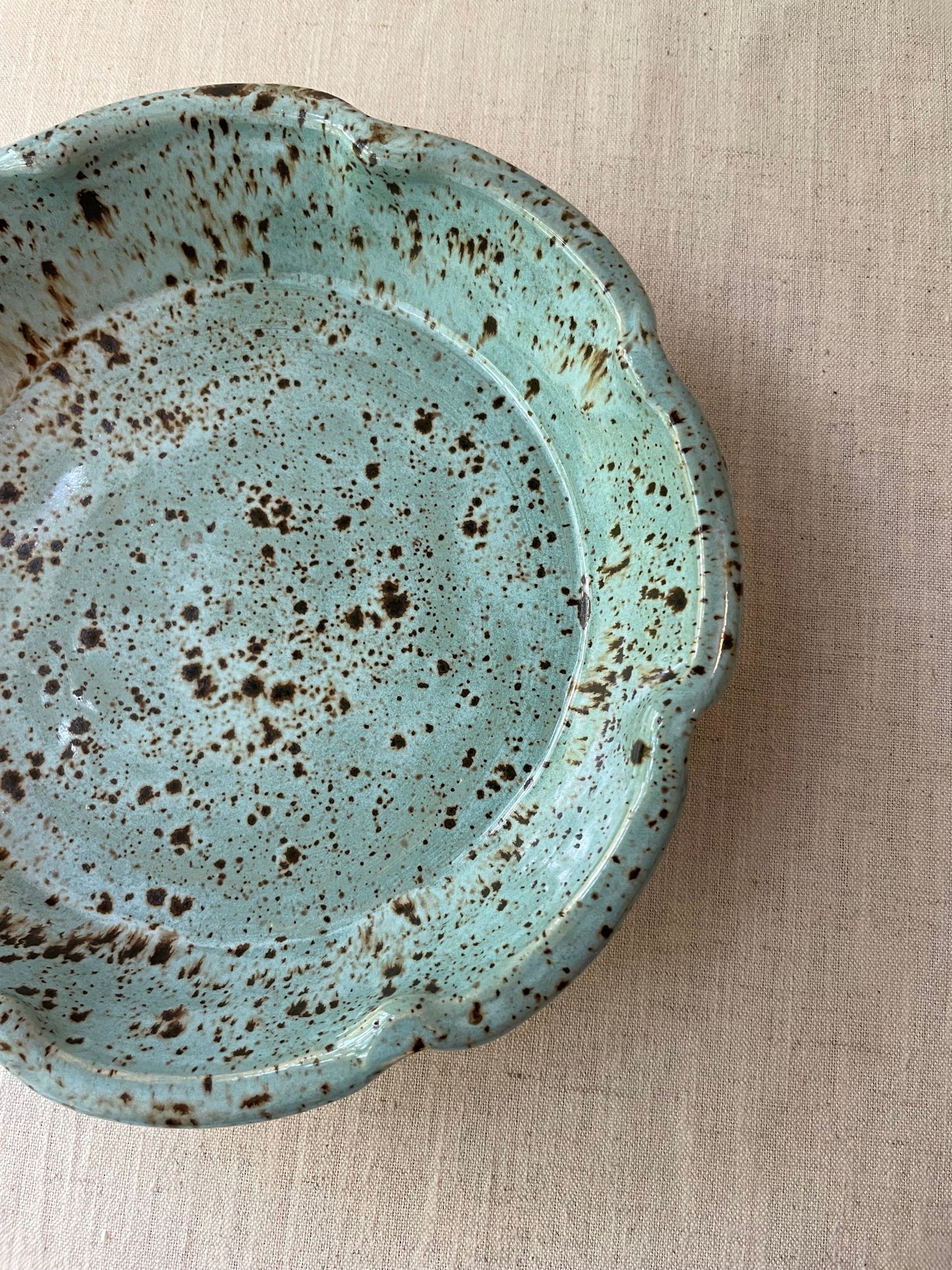 Cerulean Speckled Pie Plate