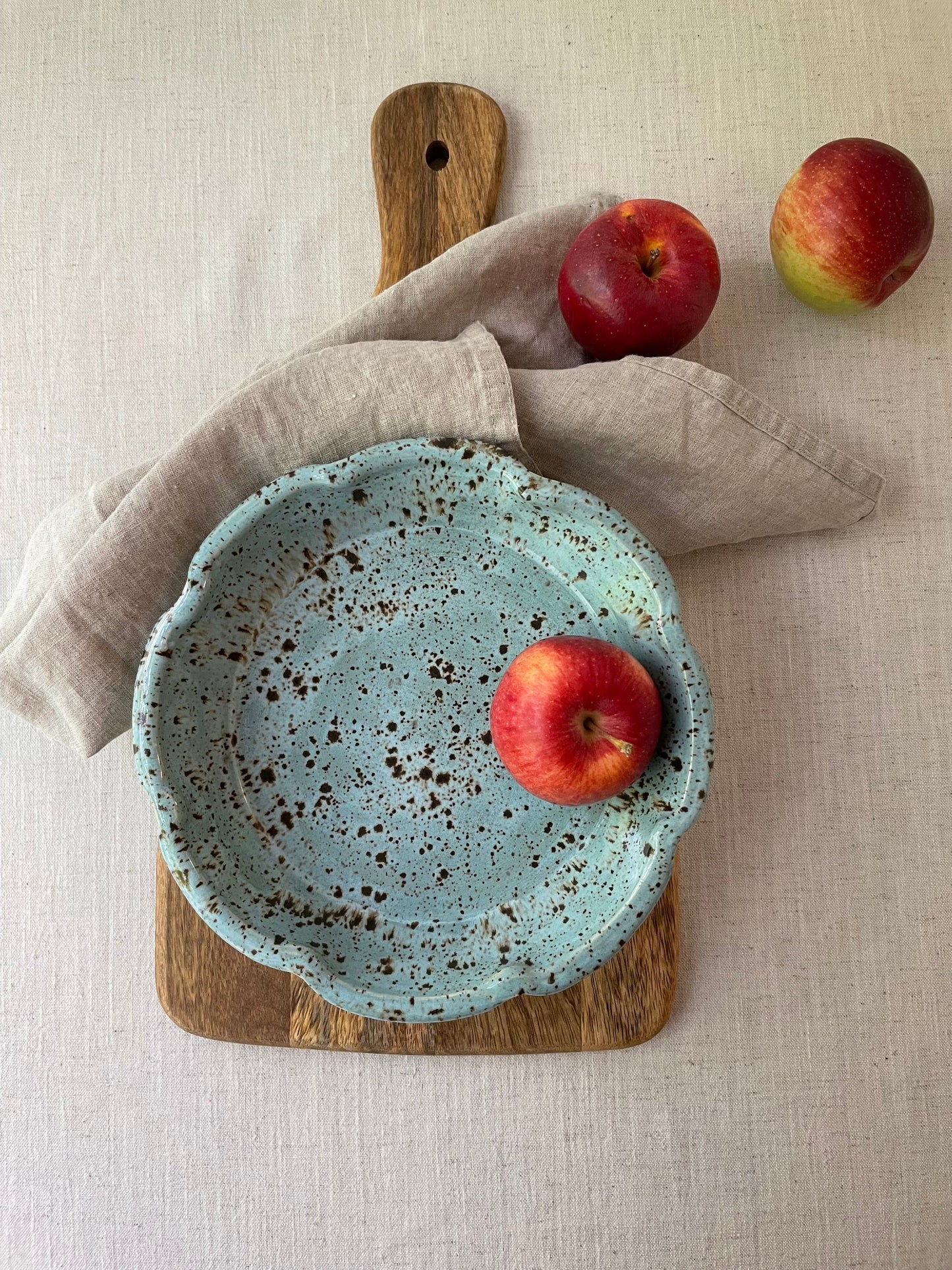 Cerulean Speckled Pie Plate