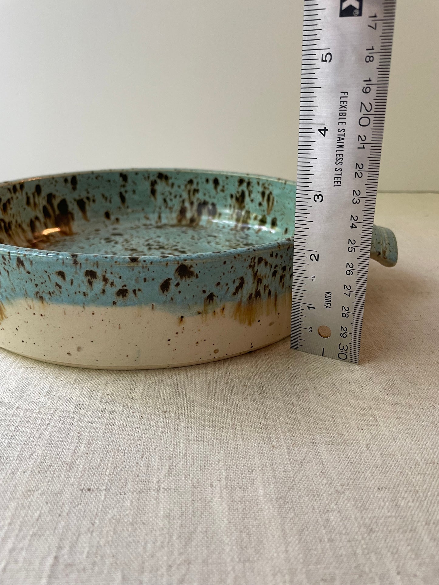 Cerulean Speckled Round Casserole