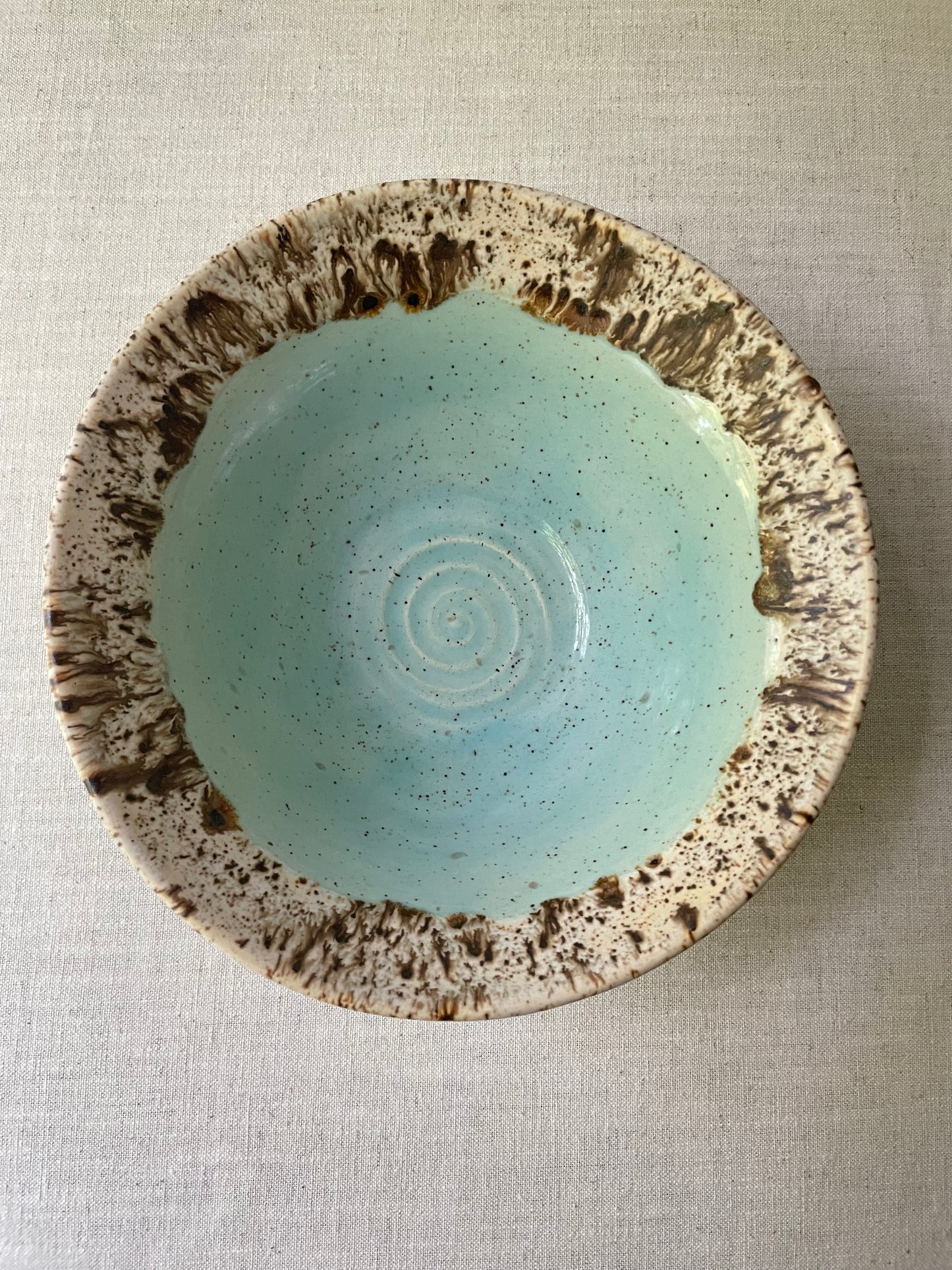 Blue and Birch Bowl, Flared Rim
