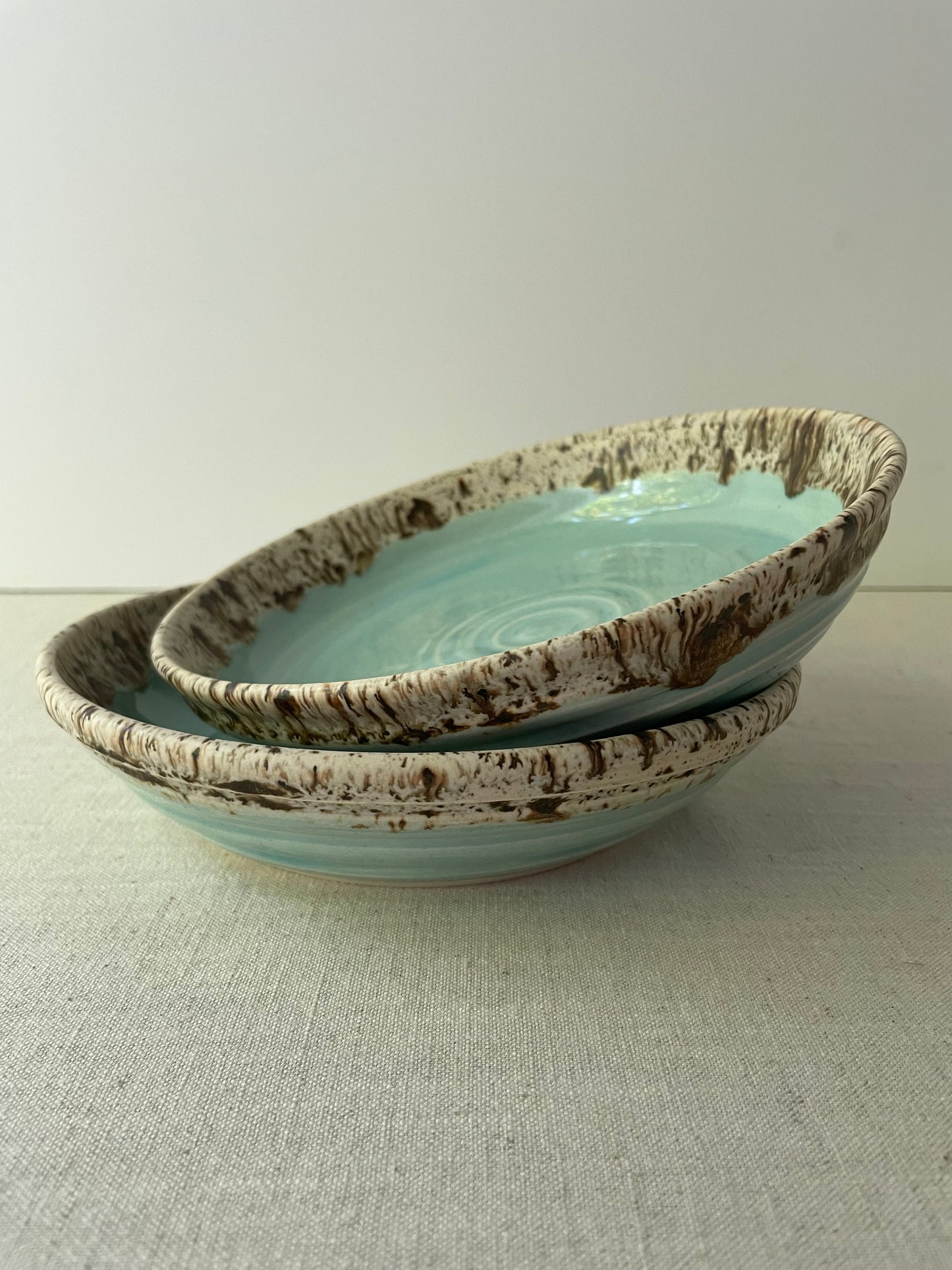 Blue and Birch Pasta Bowls, Set of 2