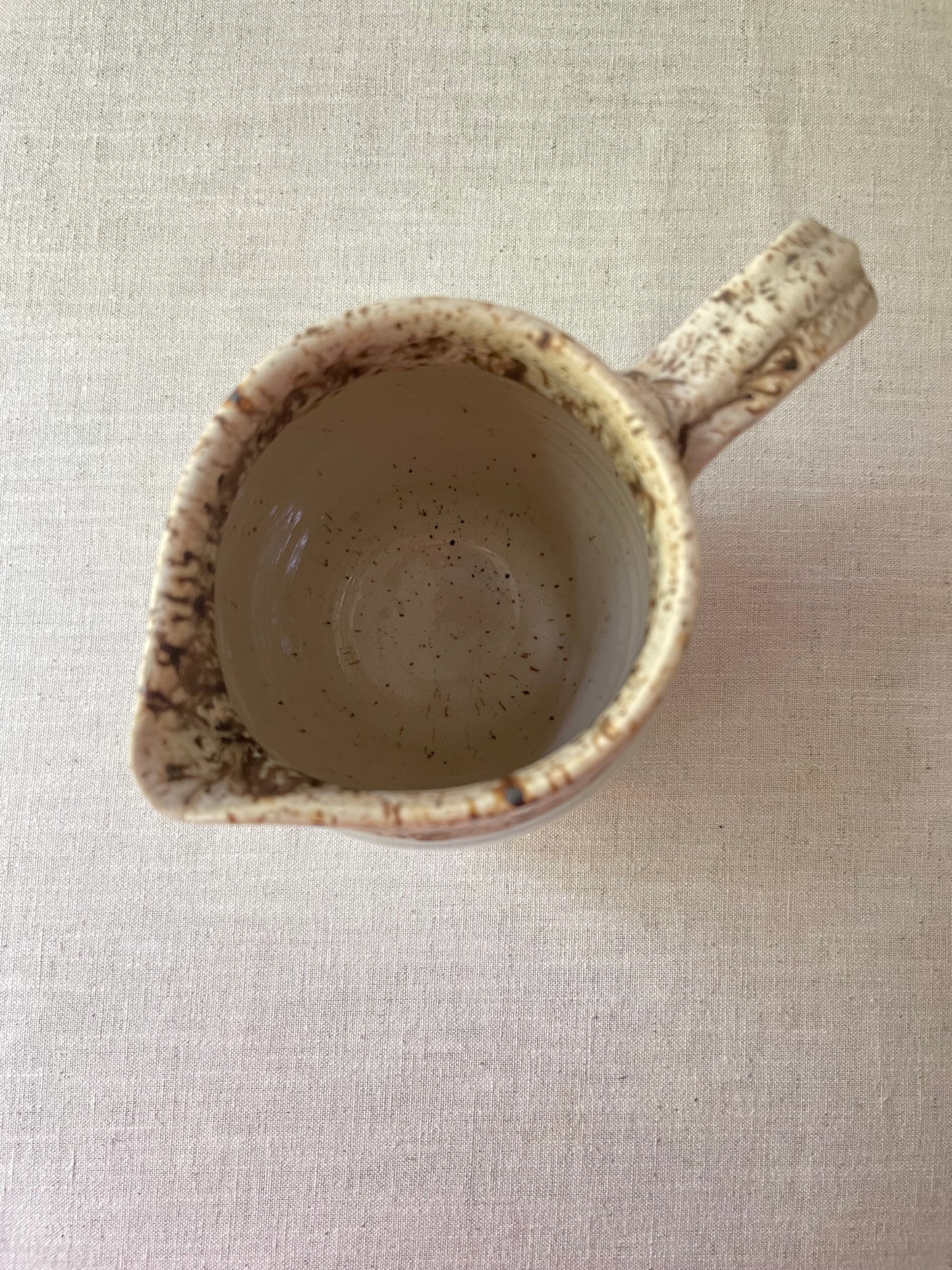 Blue and Birch Speckled Clay Pitcher 1