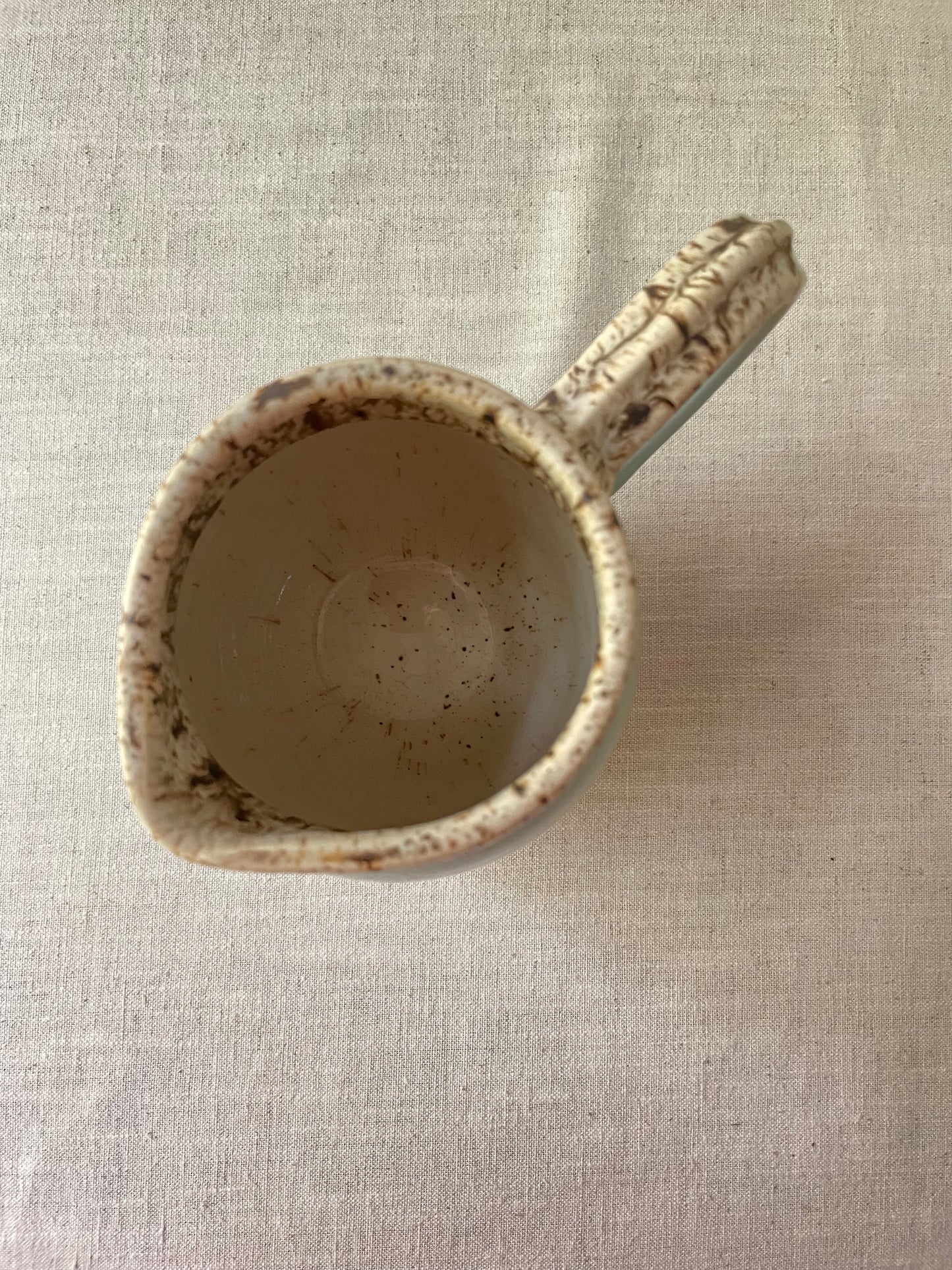 Blue and Birch Speckled Clay Pitcher 1