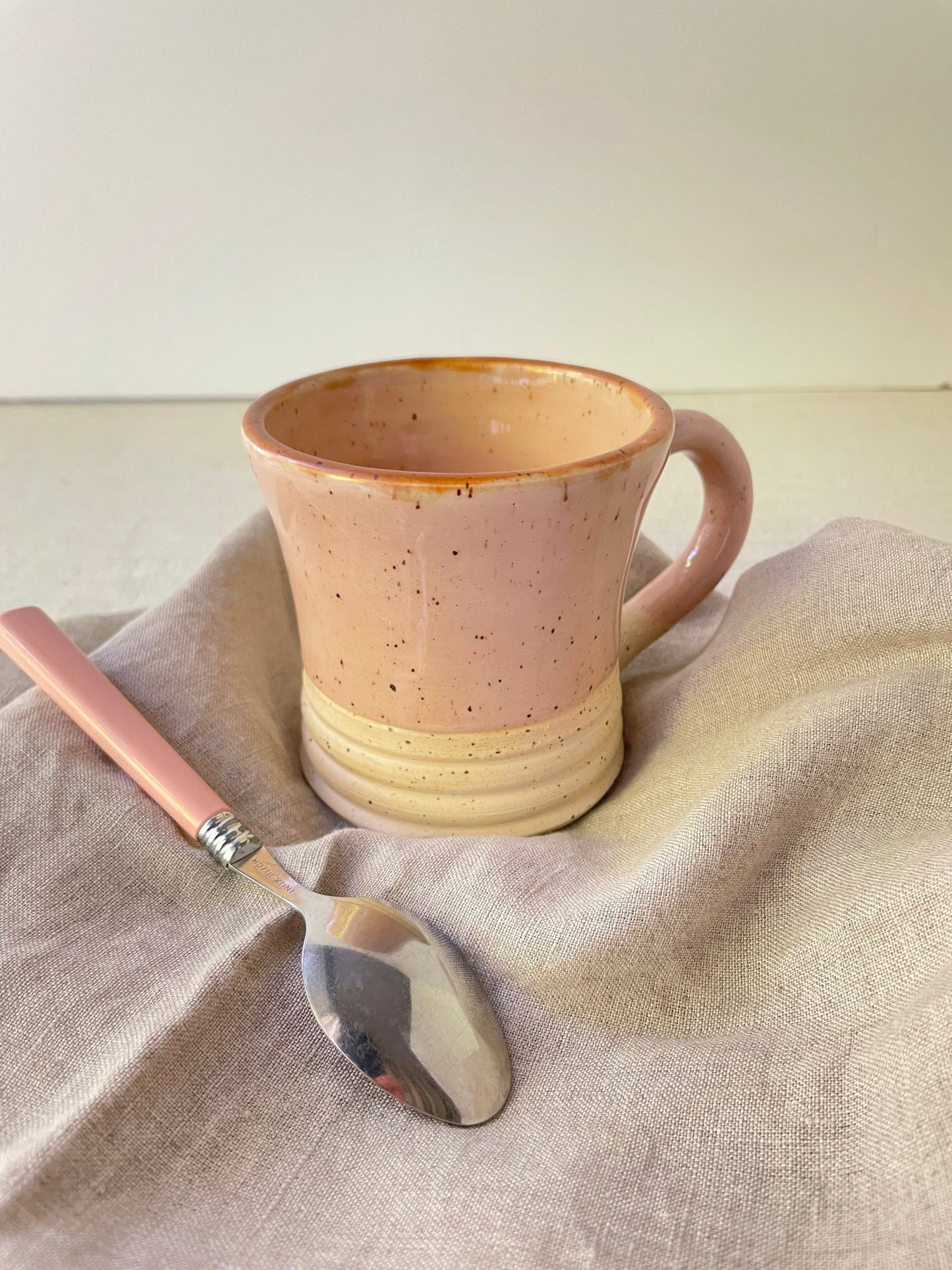 Pink Speckled Clay Mug