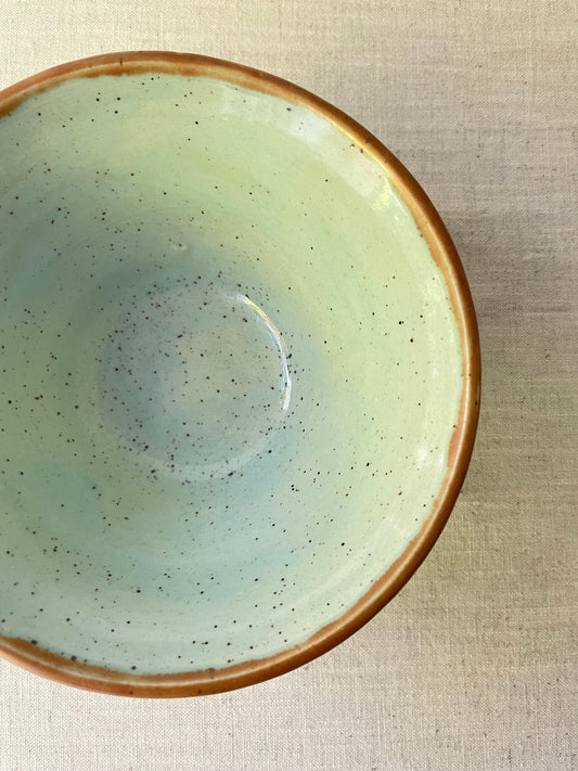 Turquoise Speckled Clay Bowl, 6 inch
