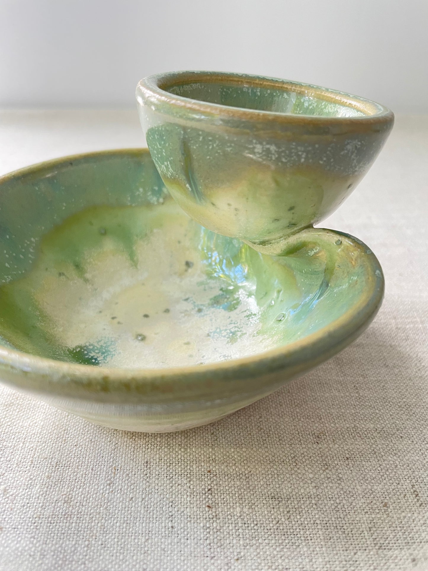 Olives Bowl, Folded Edge Style, Green Ivy