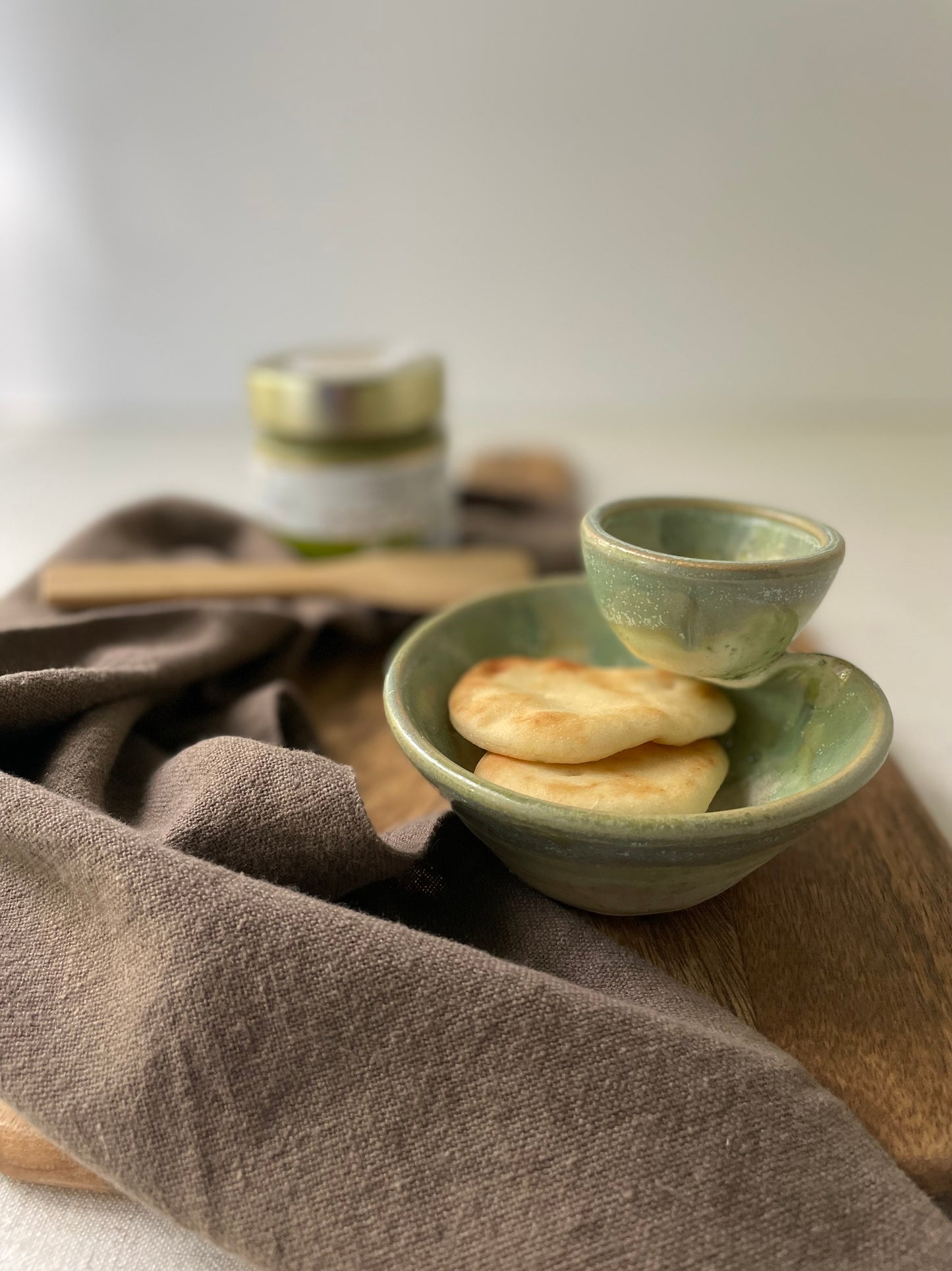 Olives Bowl, Folded Edge Style, Green Ivy