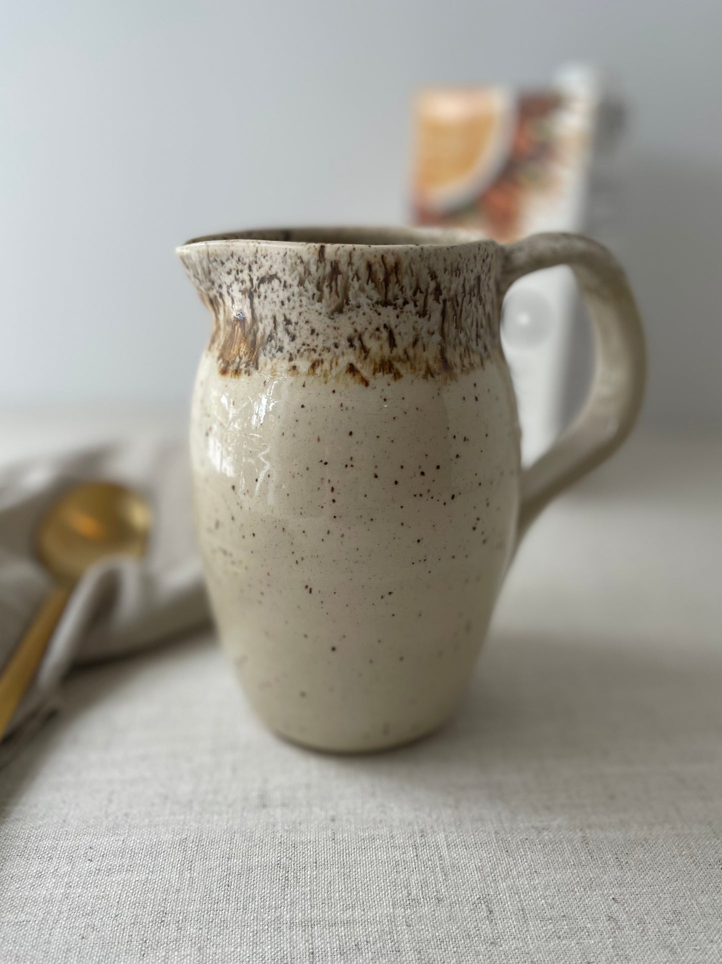 Birch Speckled Clay Pitcher