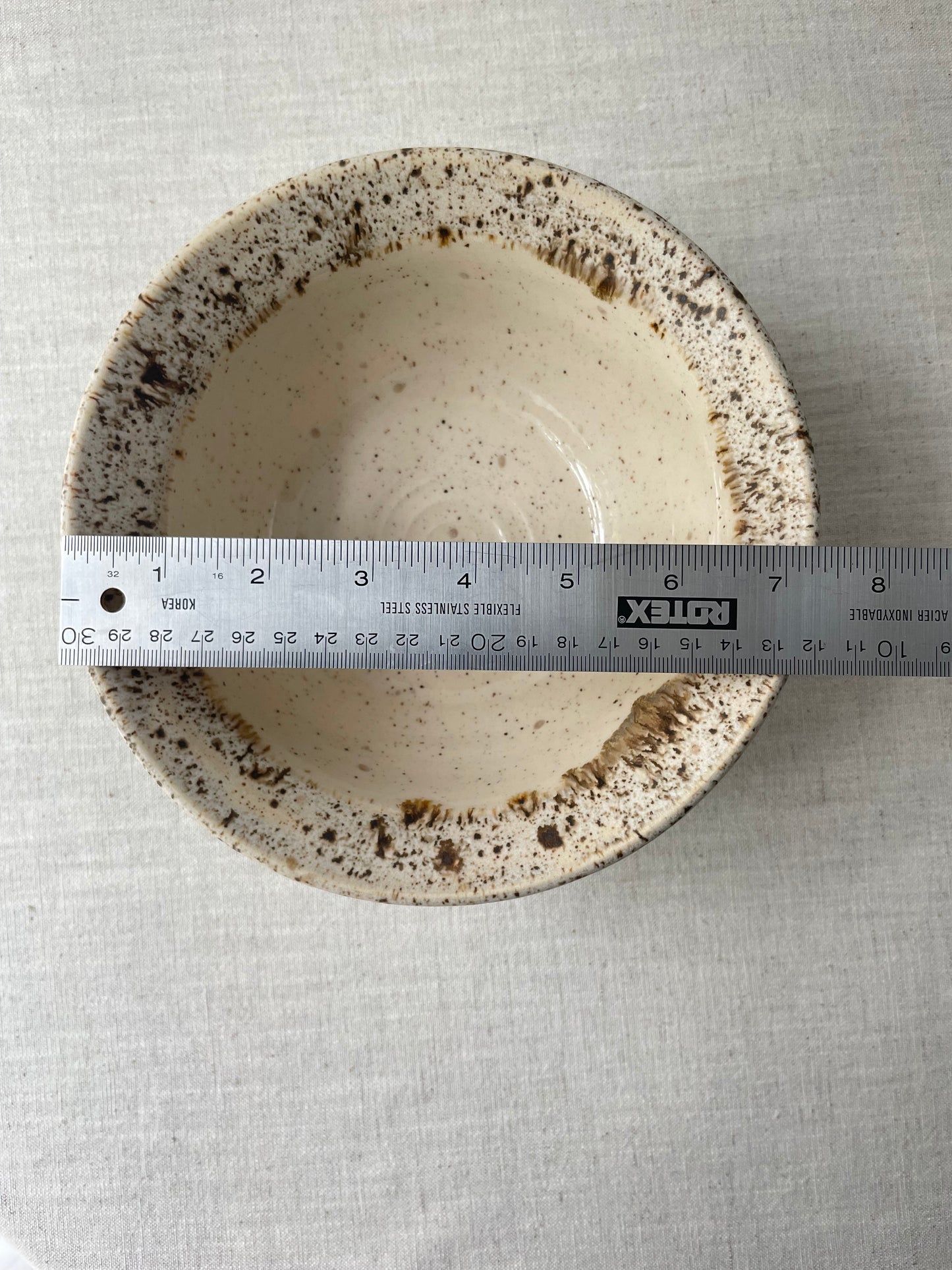 Blue and Birch Speckled Bowl, 7 inch