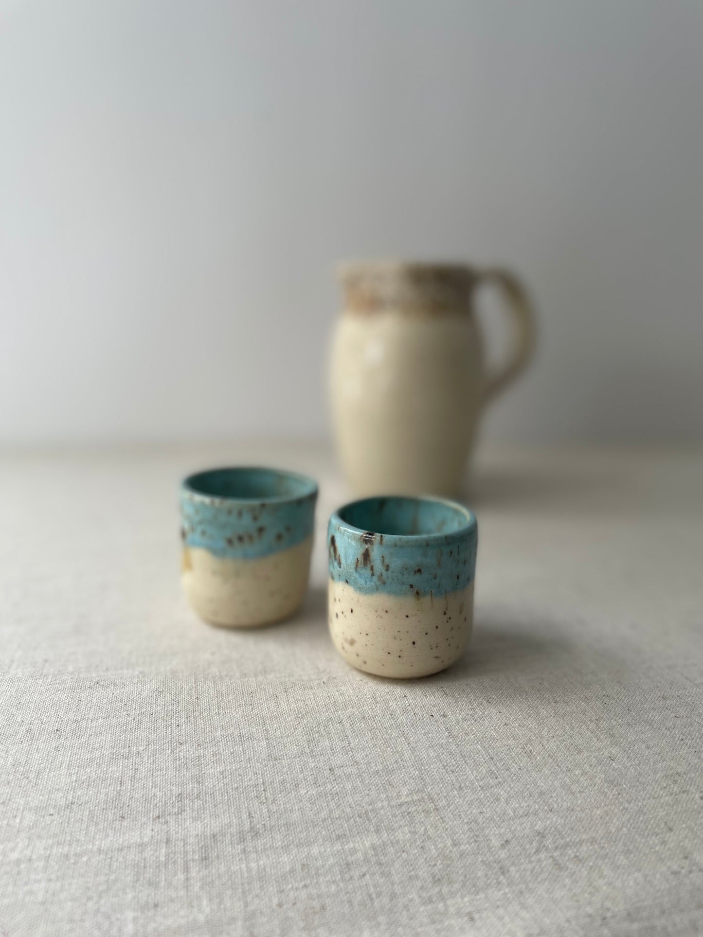 Cerulean Speckled Clay Espresso Cups, Set of 2
