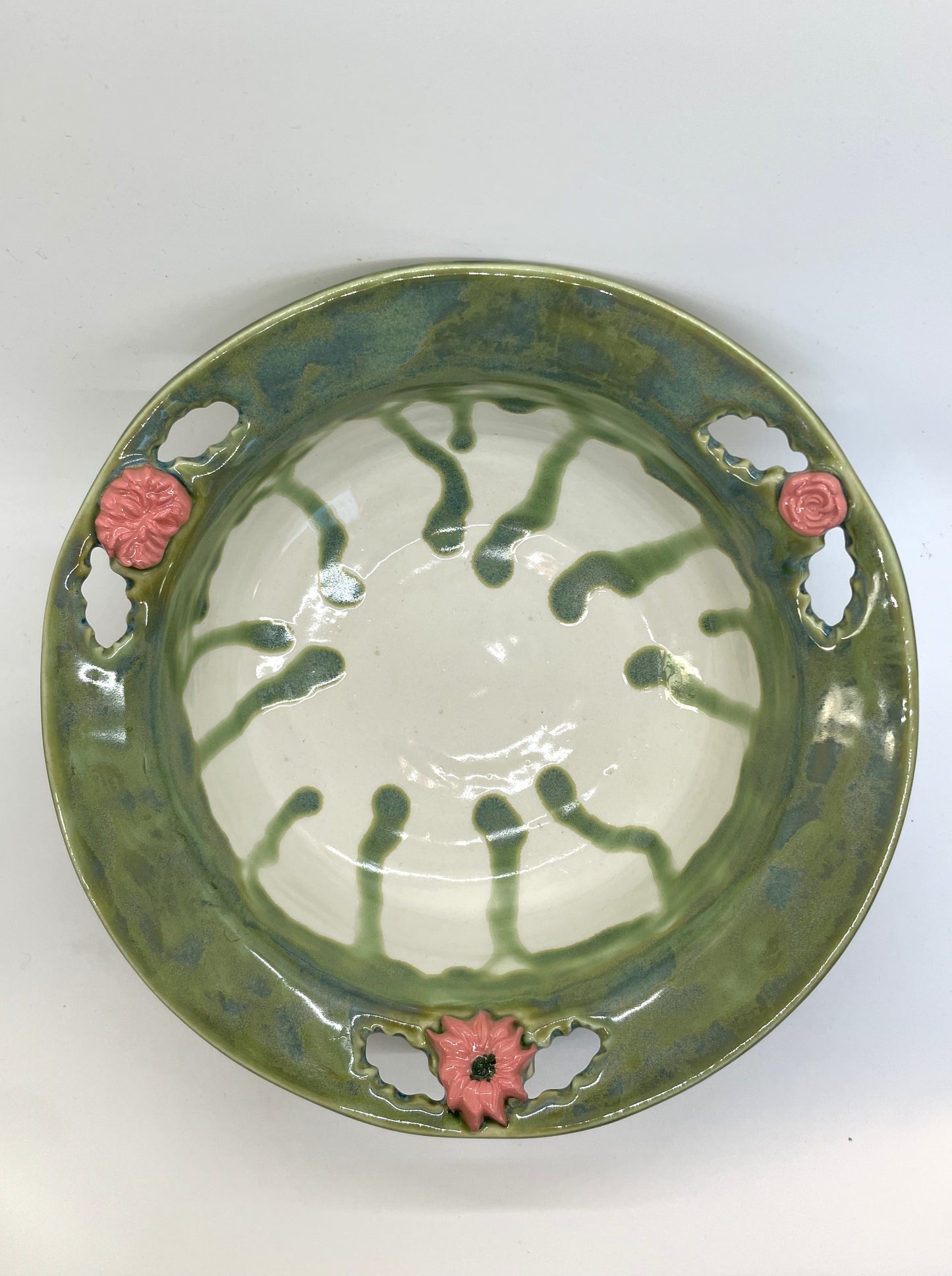 Pink Flowers Serving Bowl (Seconds)