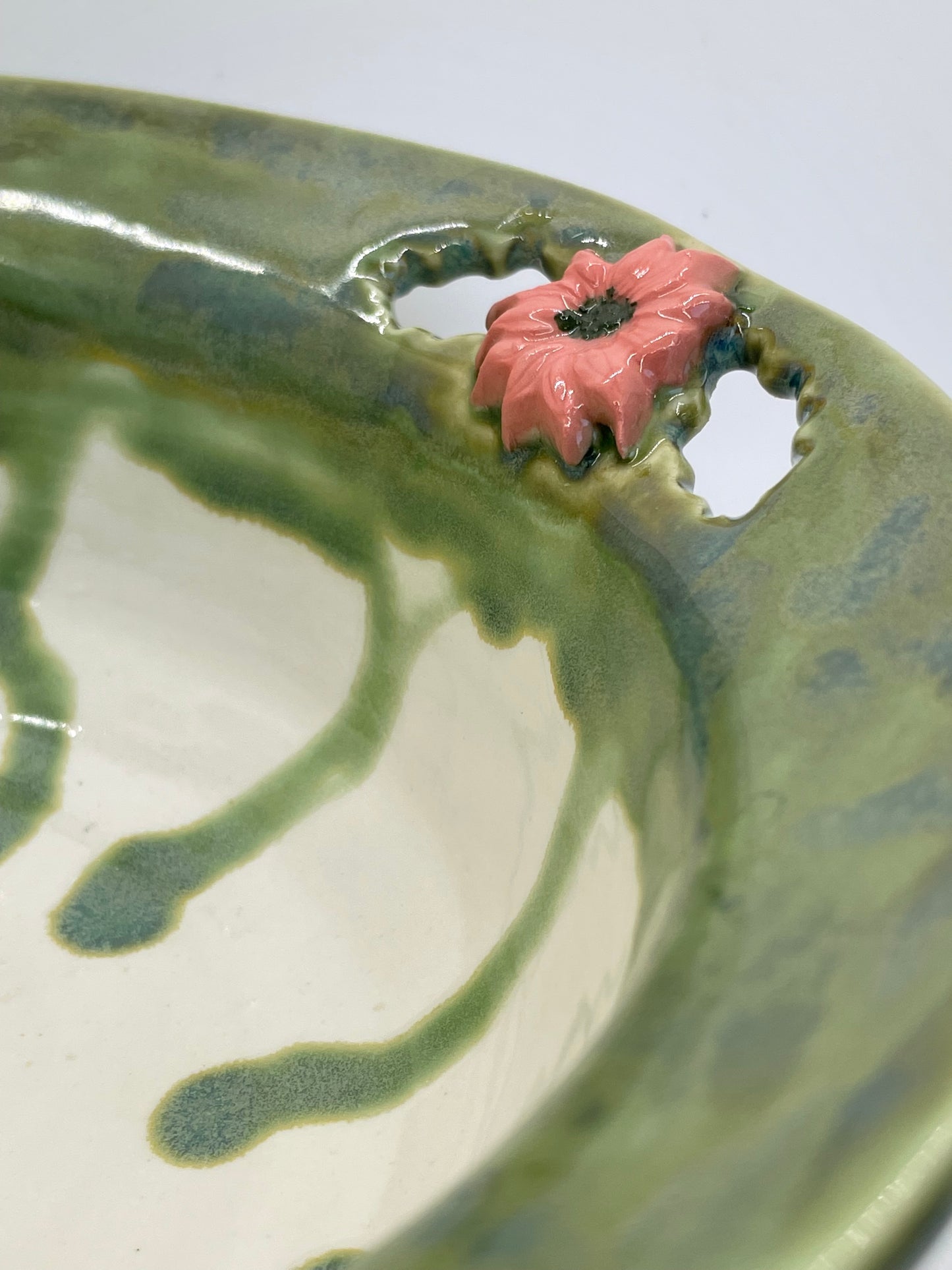 Pink Flowers Serving Bowl (Seconds)