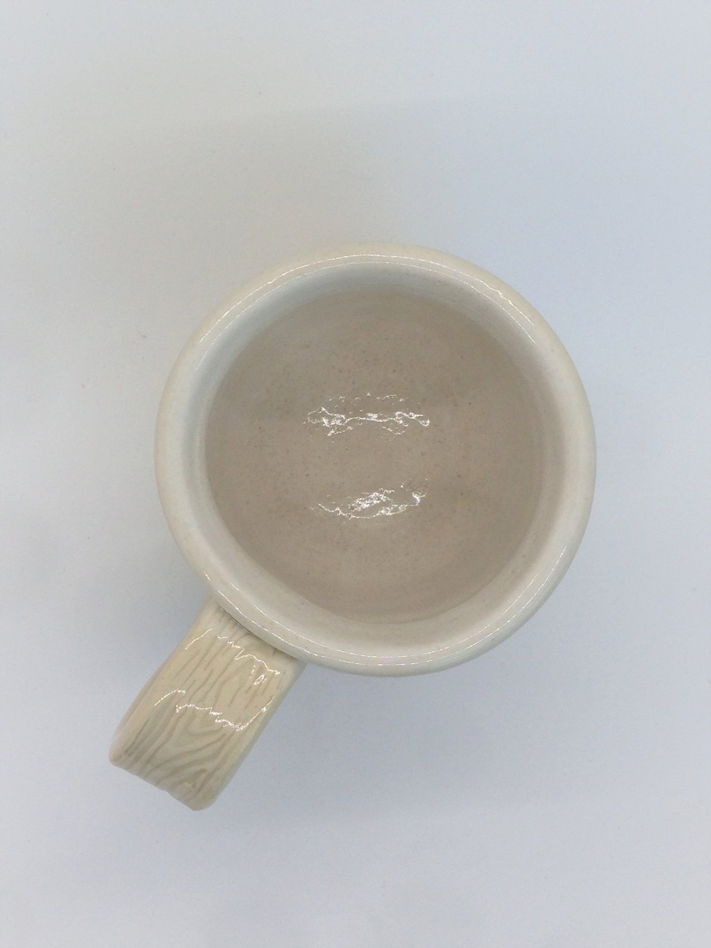 White Bark-Handle Mug